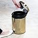 mDesign Small Modern 1.3 Gallon Round Metal Lidded Step Trash Can, Compact Garbage Bin with Removable Liner Bucket and Handle for Bathroom, Kitchen, Craft Room, Office, Garage - Soft Brass, 5 liter