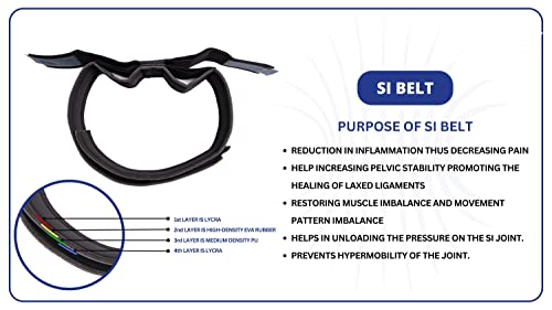 Image of SI Belt, Sacroiliac Joint Belt for Back Pain, Hip Pain, Sacroiliac Joint Dysfunction Belt, Size-L (Fits 40 inch to 46 inch Hip Measurement)