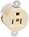 Hubbell HBL5258I Short Strap Receptacle, 15 amp, 125V, Nema 5-15R, Ivory
