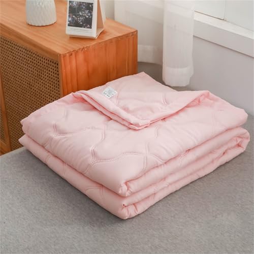Odot Trapunta Estiva per Letto Singolo Matrimoniale Una Piazza e Mezza, 2,5 Tog Trapunta Leggera Primaverile Piumino Estivo Coperta Trapuntatura Traspirante & Morbido (Rosa chiaro,180 * 200cm)