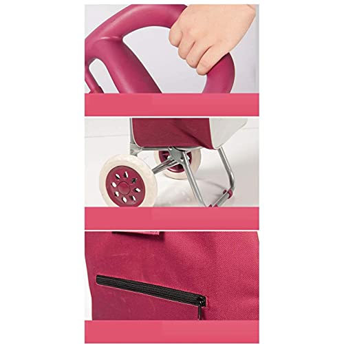 YYAI-HHJU Leichter Roll-Einkaufswagen, Große Roll-Einkaufstrolley-Tasche Mit 2 Rädern Und Reißverschlusstasche, Neuer… – Bild 7