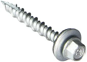  10 x 1-1/2 Hex Head Metal Roof Screw 100 ct - Self Starting/Self Tapping Metal for Wood, Metal Roof, Side Screws with EPDM Washer Seal. Powder coated for corrosion resistance. For Corrugated Roof ( 10 x 1-1/2 inch)