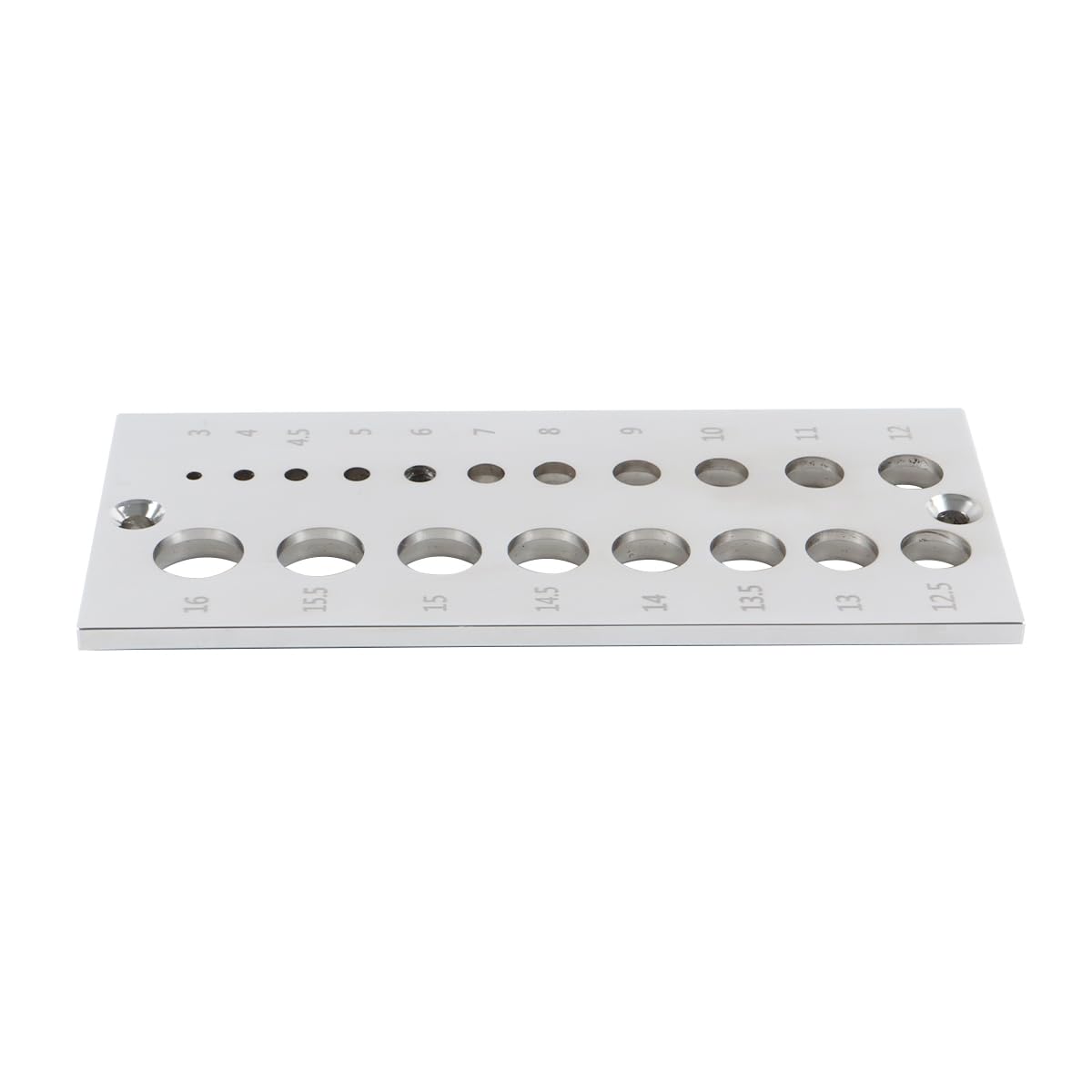 Alide Piastra di tassello in acciaio con 19 fori, barre di tassello in legno con piastra di acciaio, con fori da 3 mm a 16 mm per la lavorazione del legno