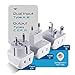 Ceptics Complete European Travel Adapter Set - 2 In 1 Usa to Europe, Germany, England, Spain, Italy, Iceland, France, (Type G, E/F, Type C) - 3 Pack, Safe Grounded Perfect for Cell Phones, Laptops