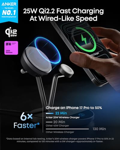 Anker Prime 3-in-1 Smart Charging Dock with Live Display & Qi2.2 — view 2