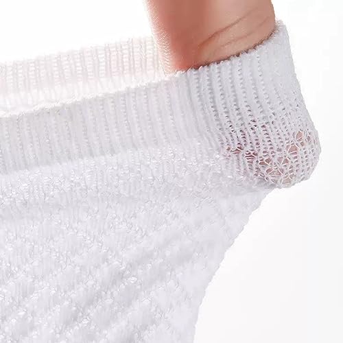 Looching 4/5 Pair Baby Girls Eyelet Ruffle Cotton Lace Socks White Princess Dress Socks For Toddler Kids Child 1-10 Years3
