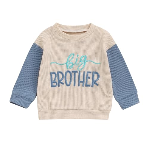 Image of BeQeuewll Fall Toddler Baby Boy Girl Clothes Sister Brother Matching Outfit Letter Print Long Sleeve Sweatshirt Bubble Romper