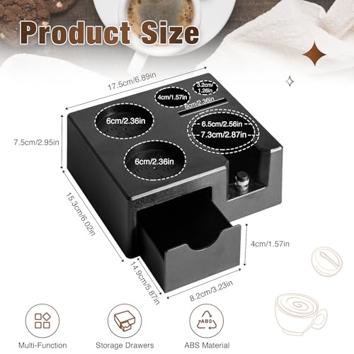 Miniatura 5 de Cnosdb Tamper Station, 51 54 58mm Estación De Bateo De Espresso Accesorios De Máquinas De Café Abs Con Ranura Para Distribuidor De Almacenamiento Múltiple Son Adecuados Para Familias Baristas