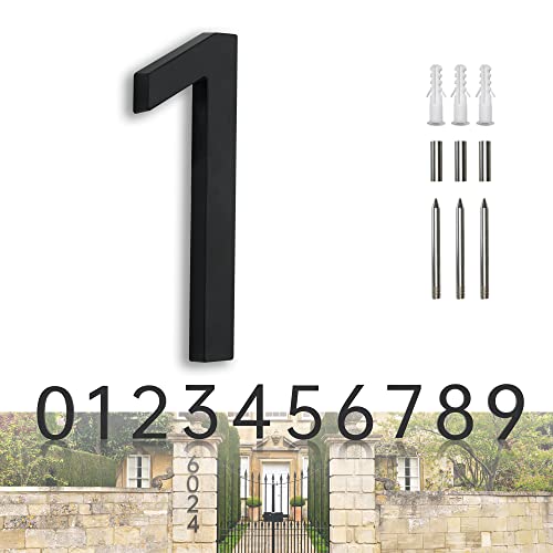 House Numbers Large Door Numbers Black House Numbers 7 Inch Metal House Number 3D Floating Exterior Modern