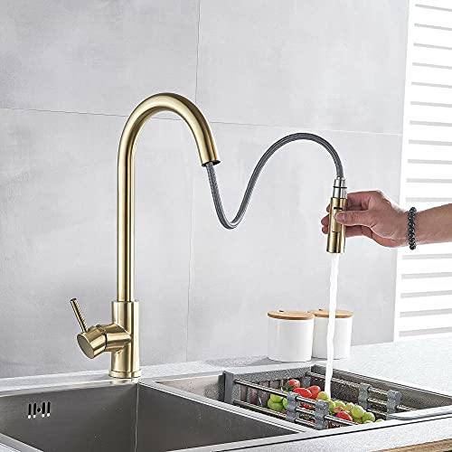 Grifo de latón alto monomando con caño elevado y flujo de agua silencioso 4