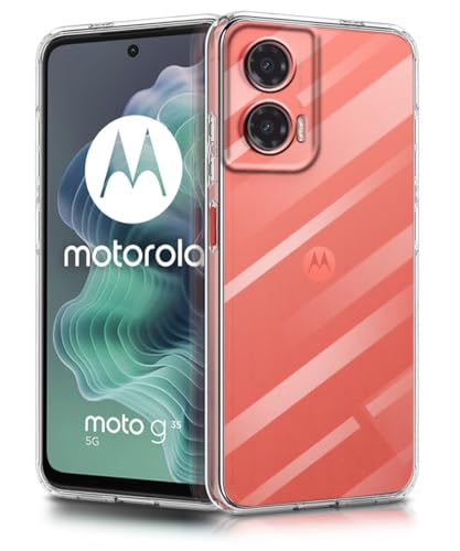 Image of WOW IMAGINE Transparent Back Cover Case for Motorola Moto G35 5G | Raised Bumps for Full Device & Camera Protection Shockproof TPU Silicone Back Case Mobile Cover - Transparent