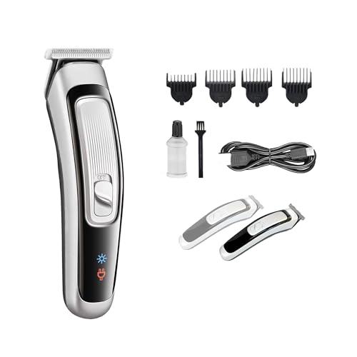 Image of Endzone Rechargeable Hair Beard Trimmer for Men Trendy Styler Trimmer Stainless Steel Sharp Blade Beard Shaver (Black,Silver) (505)