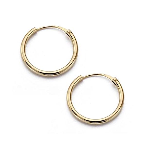 Pendientes oro 18k aros 16mm. redondos lisos ligeros criollas [AA0260]