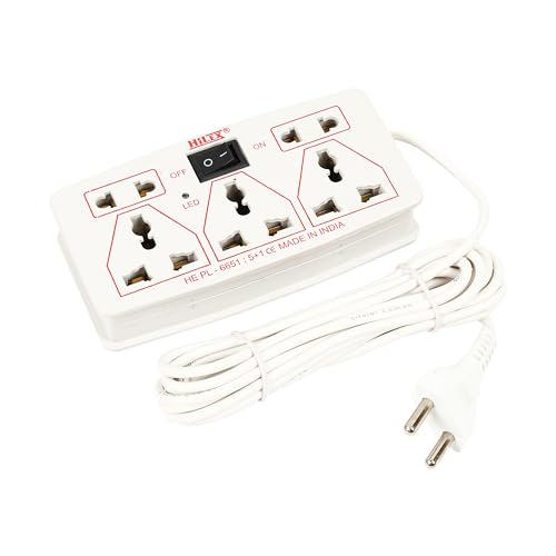 Hilex HEPL -6651, Mini Strip 5+1 230 Volts 6A 4-Way Universal Socket Extension Cord/Surge Protector Suitable for T.V DTH Computer,UPS, Stand Fan 1000W 3.6 Meter Long Copper Wire (B0CVDXZZF3) Amazon Price History, Amazon Price Tracker