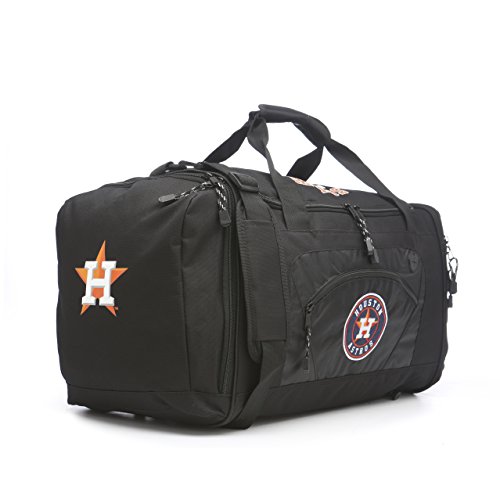 Image of THE NORTHWEST COMPANY MLB Houston Astros Roadblock Embroidered Duffel Bag, 20-Inch, Black