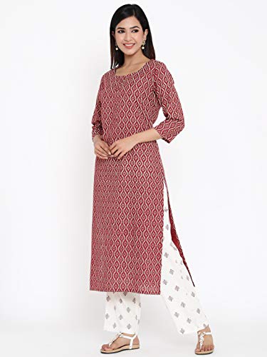 Image of Hisham Womens Rayon Printed Straight Kurta Palazzo Set