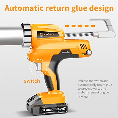 Battery Powered Caulk Adhesive Gun, Electric Cordless Caulking Gun Kit With Charger And 1.5Ah Battery,2 Battery #TOP5