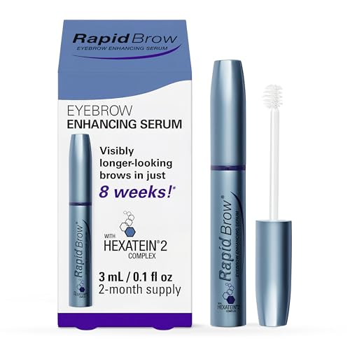 rapidBrow Eyebrow Enhancing Serum 3 mL - Hydrating Hair Serum for Visibly Thicker-Looking Brows with Hexatein 2 Complex