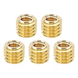 PATIKIL 5 Stück Konvert Schrauben Adapter 1/4 Weiblich bis 3/8 Männlich Adapter Schrauben Stativgewinde Adapter für Kamera Monopod Video DSLR SLR Mikrofonständer Gold