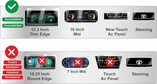 Image of OHAYO [5-Pack] Military-Grade Screen Protector for New Tata Safari 2023-2024 Facelift | Fits 12.3-Inch Infotainment, Digital Instrument Cluster, Steering Logo, AC Touch Panel, and Gear Knob | 9H Hardness Ultra-Tough Scratch Resistant Shield | Essential Interior Car Accessories [Not Tempered and Not Glass Material]