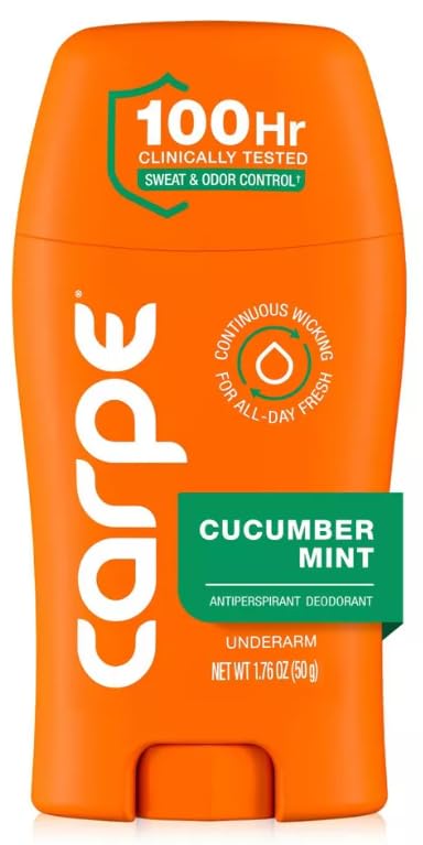 Carpe Women's 100HR Sweat & Odor Control Antiperspirant Deodorant - Cucumber Mint - 1.76oz: Under Arm, Paraben-Free, Cream
