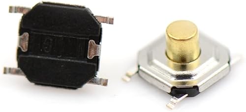 20pcs 4x4x3mm Patch 4 Pins Copper Head Micro Touch Switch Waterproof Mini Black Tactile Touch Tact Push Button Switch Microswitches