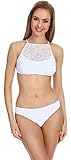 Hecho en la UE Merry Style Conjunto Bikini Sujetador y Bragas Bañador 2 Piezas Mujer P606-61RI (Blanco, EU(40)=ES(40))