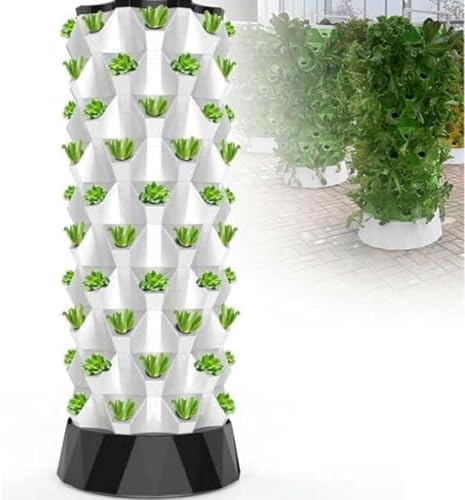 Hydroponic Grow Tower Kit with Hydro Pump - Vertical Gardening System for Fresh Herbs, Fruits & Vegetables - Indoor/Outdoor Hydroponics Solution