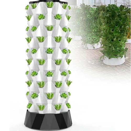Hydroponic Grow Tower Kit with Hydro Pump - Vertical Gardening System for Fresh Herbs, Fruits & Vegetables - Indoor/Outdoor Hydroponics Solution