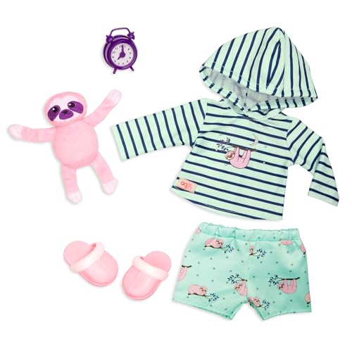 Our Generation – Sleepy Sloth – 46 cm Puppenkleidung – Pyjama-Outfit – Kapuzenpulli – Faultier Plüsch Stofftier – Spielzeug für Kinder ab 3 Jahren