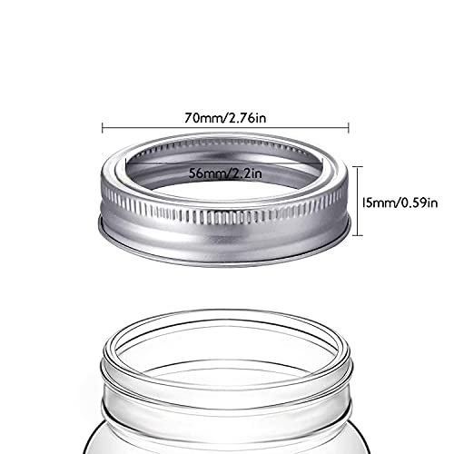 24 Pieces Regular Mouth Mason Jar Canning Bands, Reusable Replacement Metal Rings, Practical Screw Jar Bands Leak Proof Tinplate Metal Bands Rings, Compatible With Mason Jar #TOP1