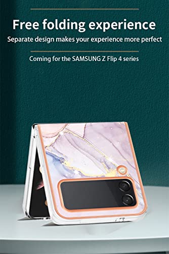 Coque Samsung Galaxy Z Flip 4 évite les rayures avec son silicone fin marbre rose