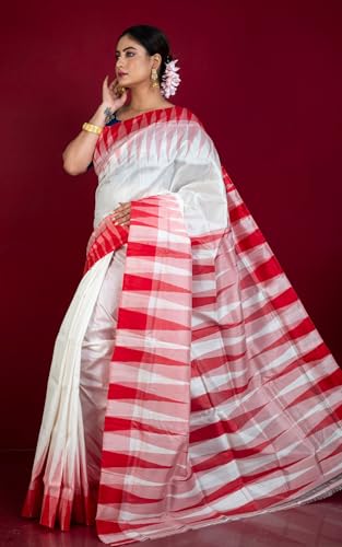 RUPLEKHA FASHION red bishnupuri silk saree in pure silk – image 3