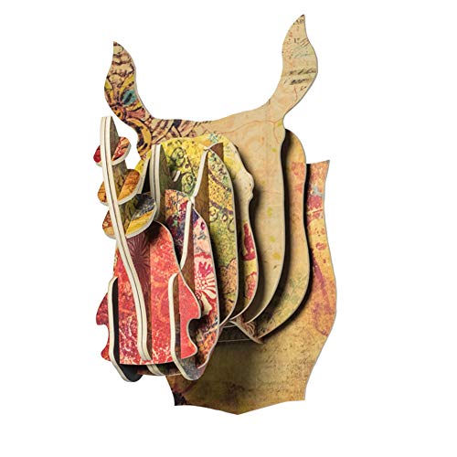 BCXGS Escultura Cabeza Animal Elefante 3D En Cartón, Escultura para Decoración de...