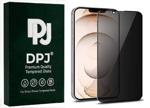Image of DPJ Premium Grade Privacy Tempered Glass For iPhone 13 Mini (5.4 Inch) Full Coverage Anti-Spy 9H Hardness Screen Protector Guard [Pack of 1] [Privacy]