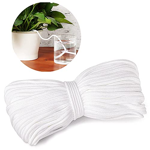 QIQN Cuerda de Algodón para Riego 20M/65Pies Ajustable Sistema de Riego Automático por Goteo para Planta en Maceta Interior Exterior Dispositivo
