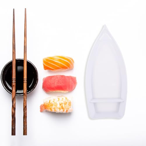 Bandeja para sushi forma bote estilo japonés melamina miniatura 7