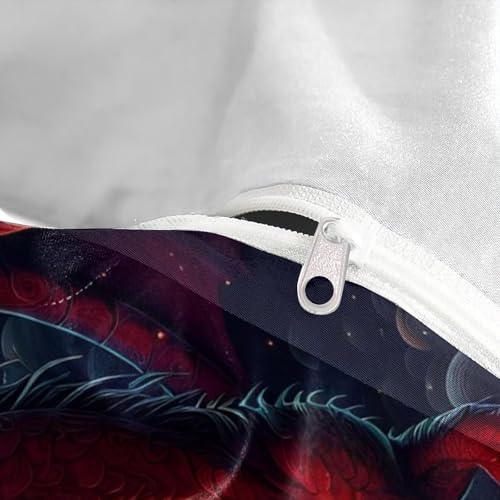 Housse de couette dragon 140x200 lit simple microfibre résistante 3D - 8