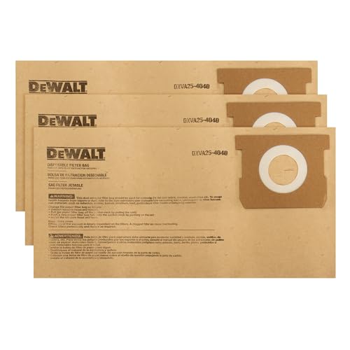 3 Pack DEWALT Dust Bag DXVA25-4040, for 4 Gallon Wet/Dry Vacuum, Disposable Filter Bag Compatible with DEWALT DXV04T - image 1