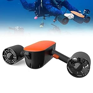 Lxwyq Dubbele propeller onderwater zwemmen scooter, onderwater booster, 10 kg sterke stuwkracht duikdiepte 30 m, 2 versnellingen schakelen, dubbele propeller draagbare stuwraketten voor watersport