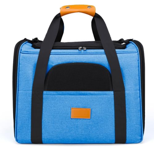 NexPon ペットキャリー バッグ リュック 45*35*33 cm 折りたたみ猫キャリー 変形しない 通気性 通気性、肩掛け、 臭気がない 車載/ドライブ/キャンピング/旅行/通院用 ペットバッグ (マット/飛び出し防止リード/猫食器付き) ショルダー