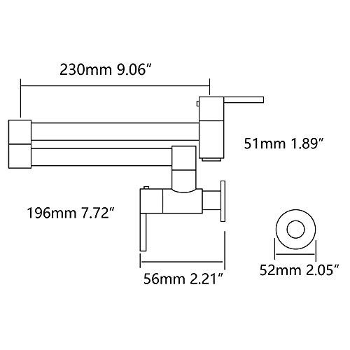 Katais Pot Filler Faucet Wall Mount Kitchen Sink Folding Faucet Double Joint Swing Arm Extended Spout Two Shut Off Handle Brass Brushed Gold Finish #TOP5