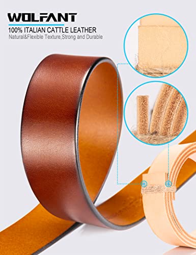 Wolfant Full Grain Leather Belt,100% Italian Real Solid Leather #TOP3