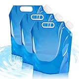 Faltbarer Wasserbehälter 3 Stück,faltbar Tragbar Faltbarer Trinkwasser,10L Wassersack Camping Wasserbehälter für Outdoor Picknick Einfach zu Transportieren