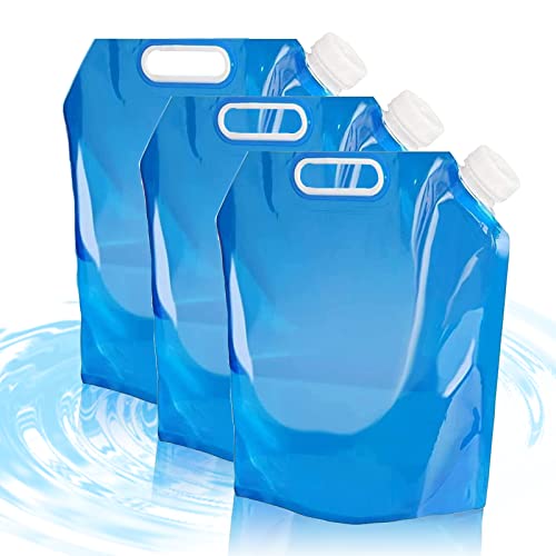 Faltbarer Wasserbehälter 3 Stück,faltbar Tragbar Faltbarer Trinkwasser,10L Wassersack Camping Wasserbehälter für Outdoor Picknick Einfach zu Transportieren Cover
