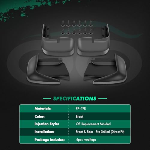 Image of SCITOO Set of 03RSA1306ABK 4PCS Universal mud Flaps for 2006-2011 for Honda Civic Front & Rear mud Flaps Splash Guard Set
