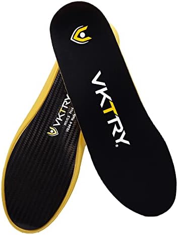 VKTRY Performance Insoles - Gold VKs - Carbon Fiber Shock Absorbing Sport Shoe Insoles for Pro Running, Basketball, Athletics - Improved Explosiveness, Injury Protection and Recovery