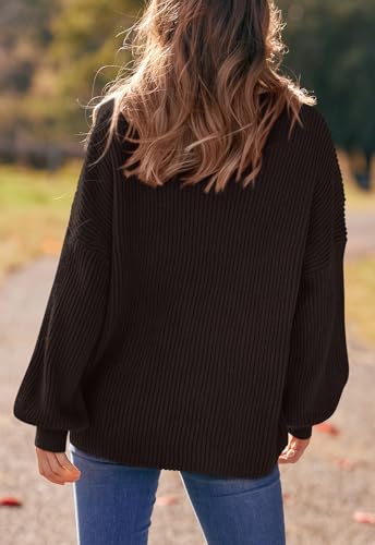 Image of PRETTYGARDEN Womens Sweaters Spring 2026 Oversized Chunky Knitted Pullover Sweater Casual Long Sleeve Crewneck Cute Sweaters