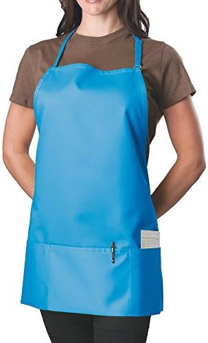 6 Pack -Teal Adjustable Bib Apron - 3 Pocket