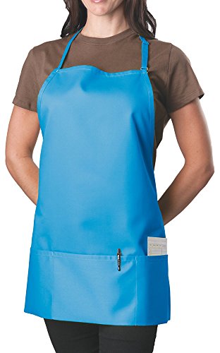 6 Pack -Teal Adjustable Bib Apron - 3 Pocket #TOP1